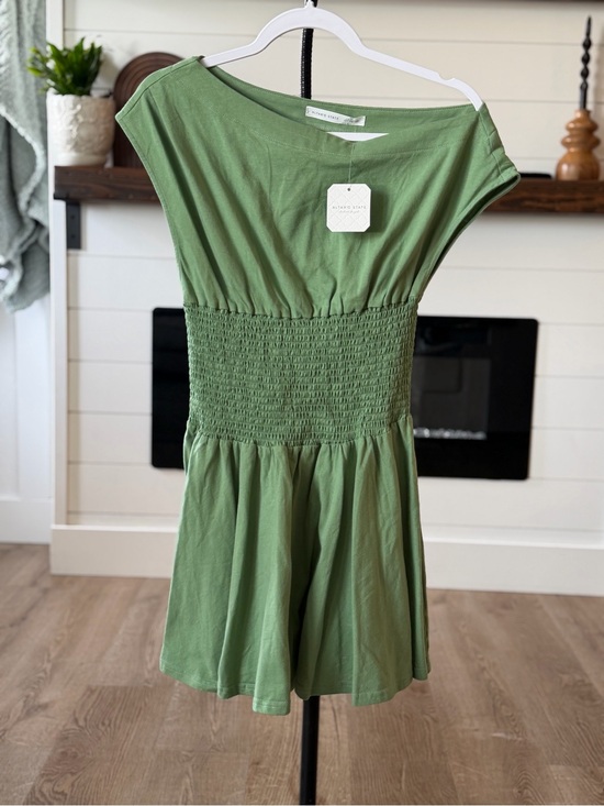 Altar'd State Dresses & Skirts - Altar'd State Olive Green Smocked Waist Mini Dress